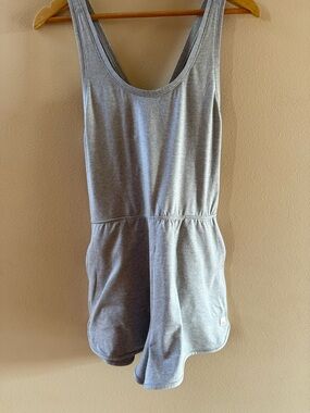 Vuori Light Gray Halo Tetro Scoop-Neck Romper